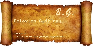 Belovics György névjegykártya