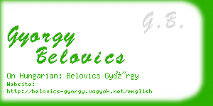 gyorgy belovics business card